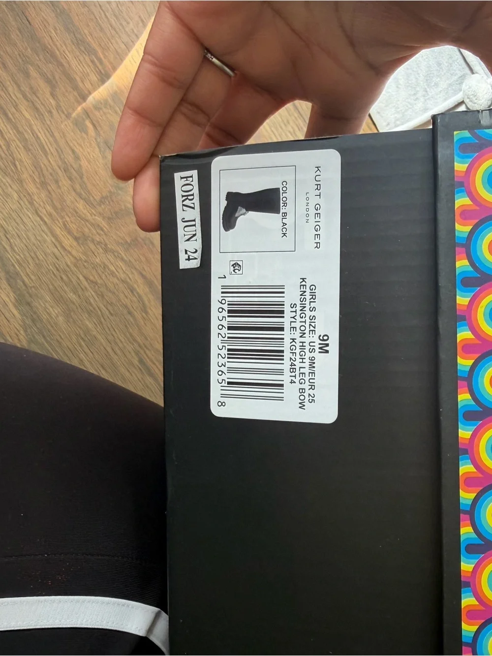 Kurt Geiger Black Kids Knee-High Boots with Rhinestone Bow